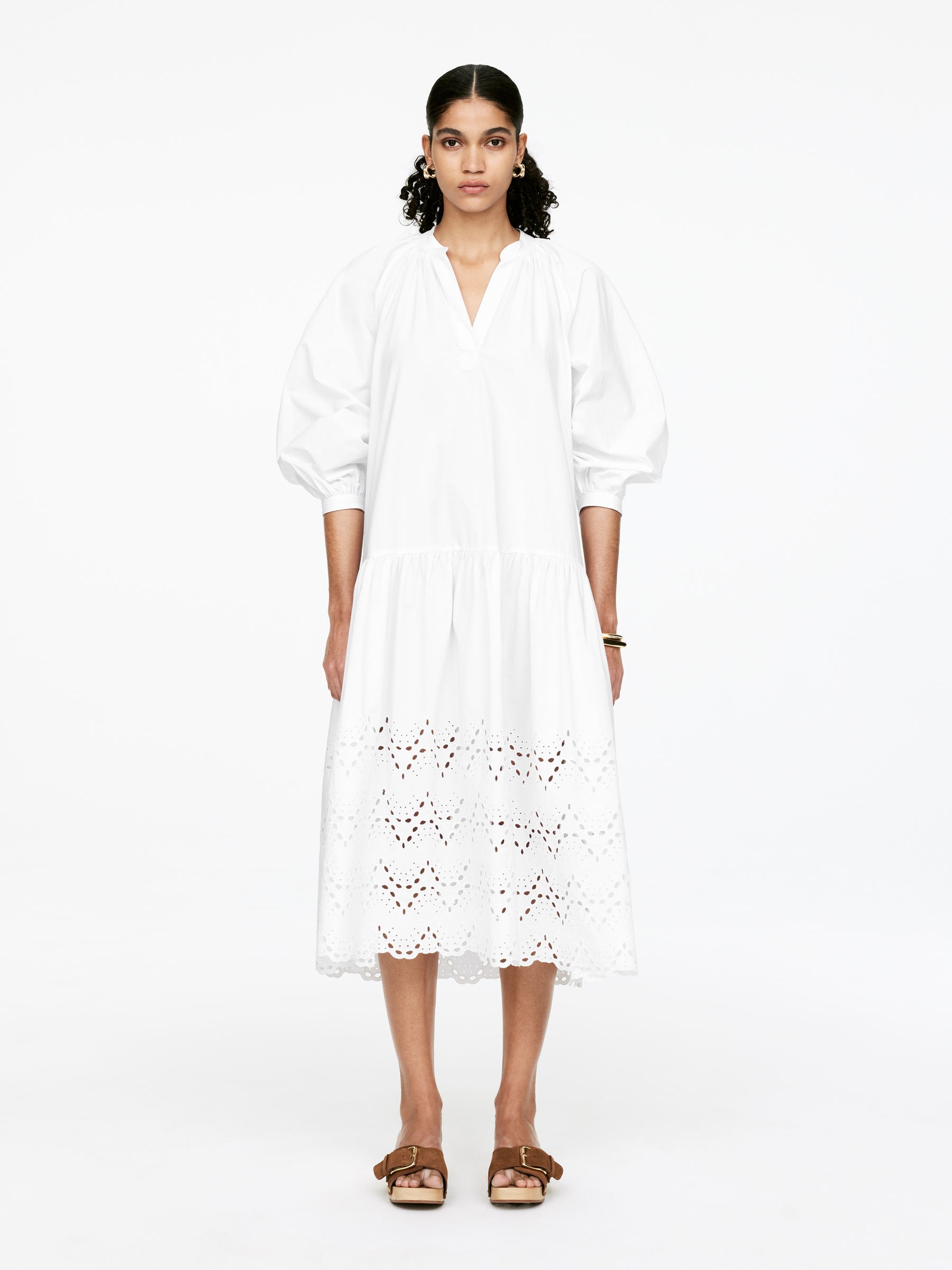 Embroidered Dress 
 White 
 Women 
 Arket Gb