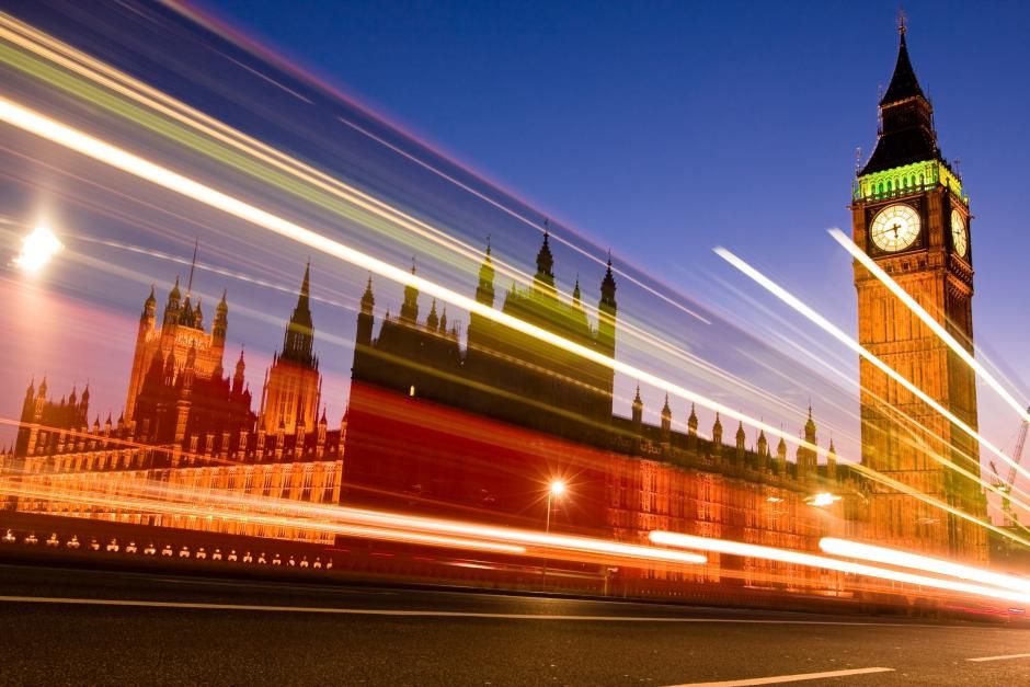 Parliament building at night