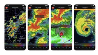 Screenshots of the Radarscope Weather App