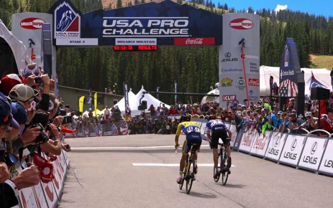 Tejay van Garderen (BMC) digs deep to beat Rafal Majka (Tinkoff-Saxo) over the line