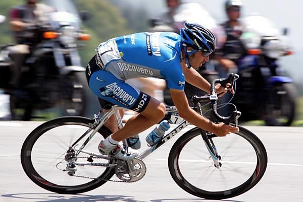 Yaroslav Popovych (Discovery) led the break away trio earlier today.