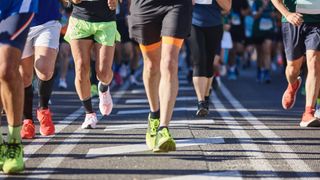 A photo of runners in a marathon