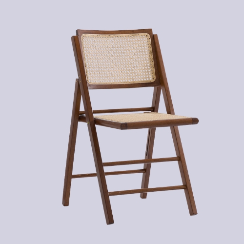 La Redoute, Set of 2 Rivia Beech &amp;amp; Cane Folding Chairs