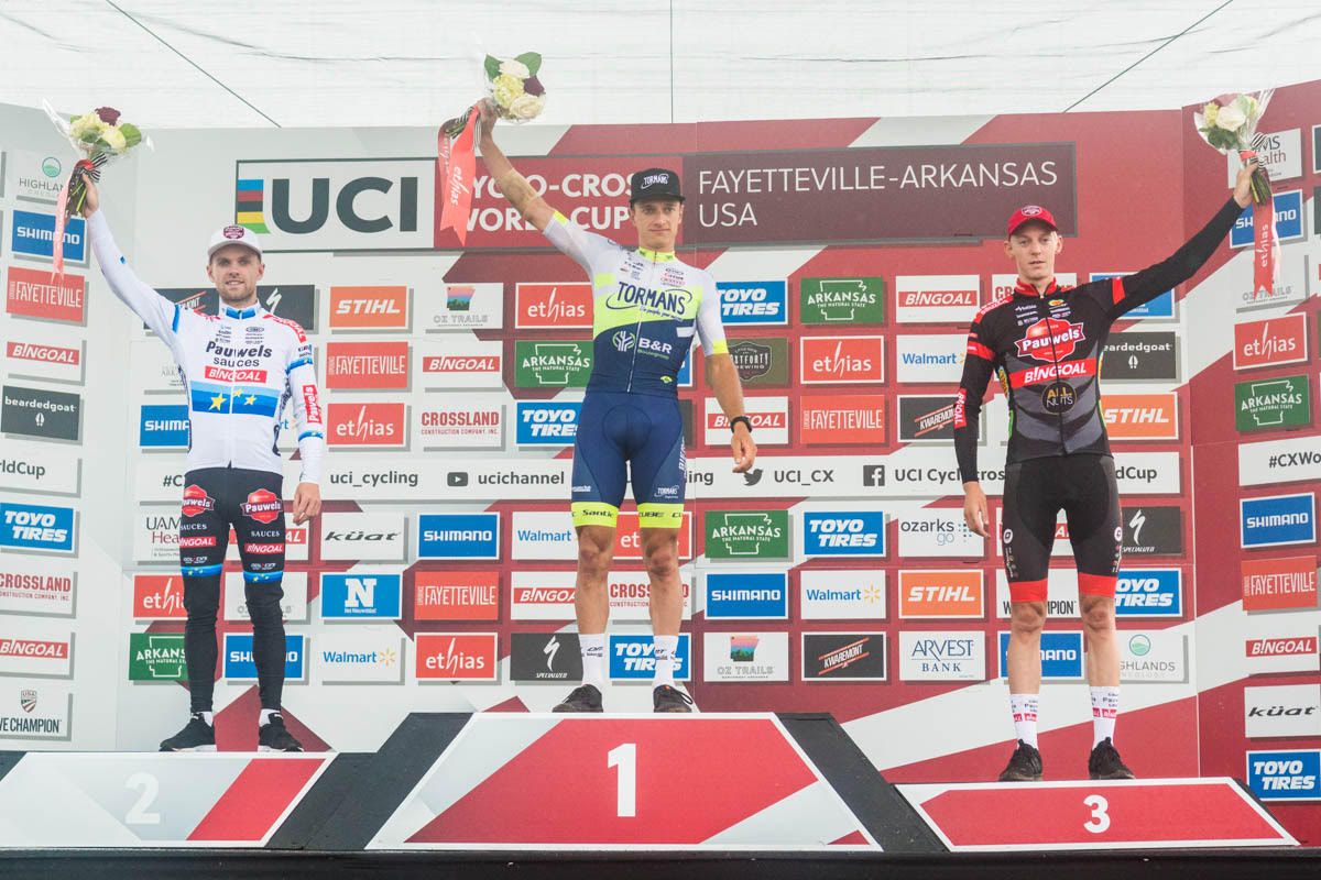 The UCI Cyclo-cross World Cup in Fayetteville, won by Quinten Hermans ahead of Eli Iserbyt