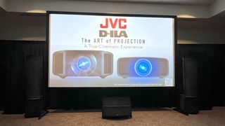 JVC NZ900 projector and MartinLogan speaker system at demo