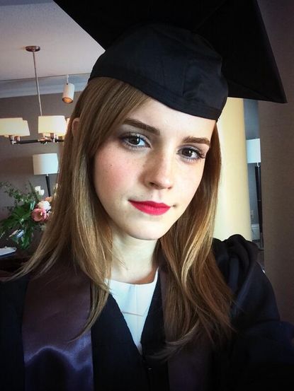 Emma Watson shares her college graduation selfie on Twitter, just like a regular person