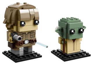 Luke Skywalker and Yoda as Lego BrickHeadz. The 215-piece set will be available Aug. 1, 2018.