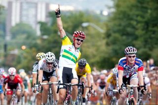 Australia's Bernard Sulzberger (Fly V Australia) shows the Americans how to sprint as he claims Utah's final stage.