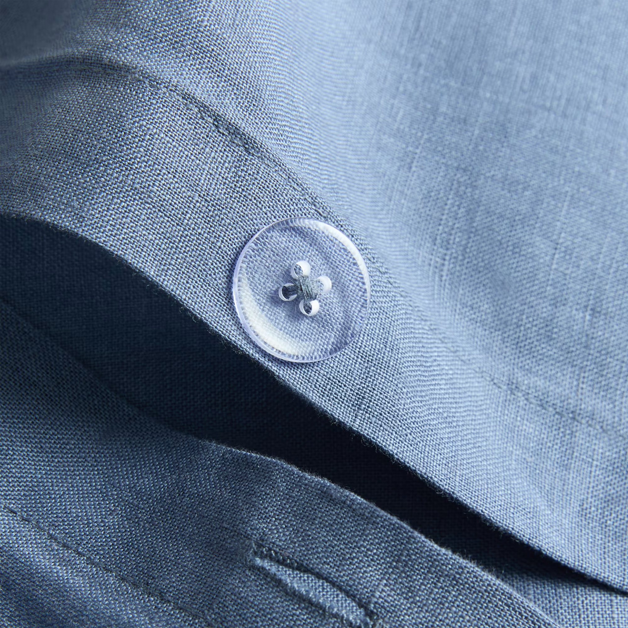 M&amp;amp;S Pure Linen Bedding Set Slate Blue