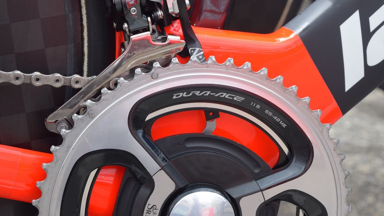 55T outer chainrings were some of the smaller chainrings on display for the fairly flat course