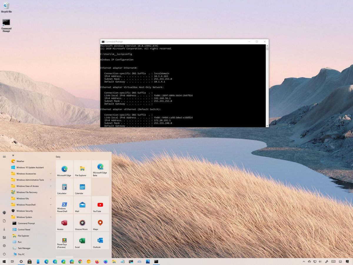 Open Command Prompt on Windows 10