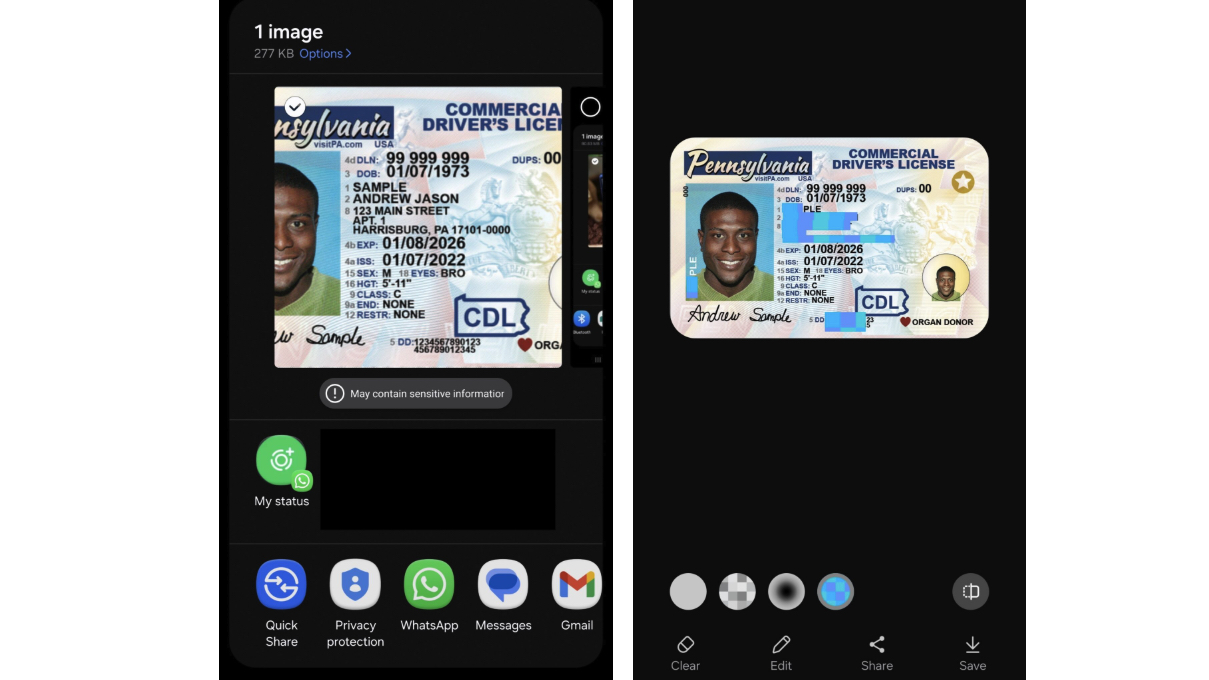 A leaked image of the Privacy Protection feature in One UI 8.5