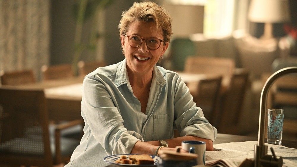 Annette Bening as Joy smiling in Apples Never Fall