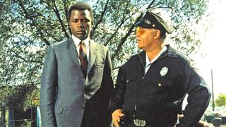 Sidney Poitier as Virgil Tibbs and Rod Steiger as Bill Gillespie in In the Heat of the Night
