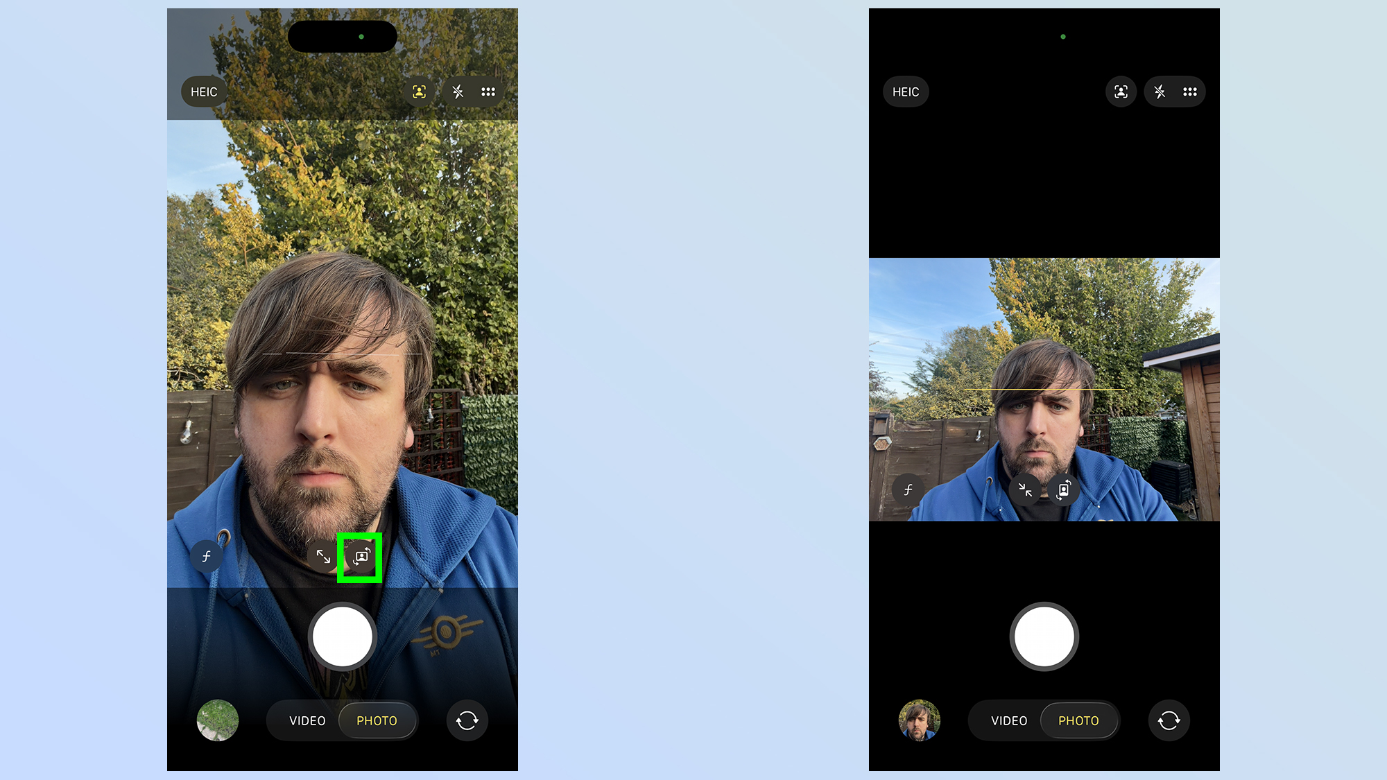 how to use the iphone 17 center stage camera