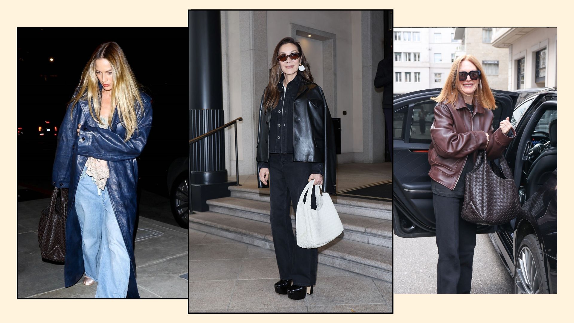 Margot Robbie, Michelle Yeoh and Julianne Moore carry the new Bottega Veneta Campana bag
