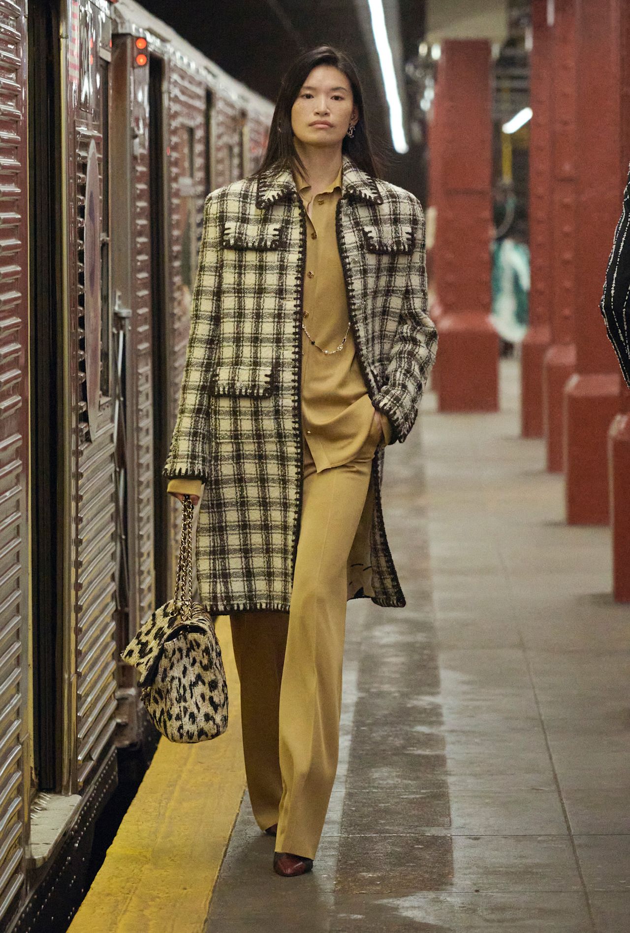 models walk the subway runway for the chanel metiers d'art 2026 show in new york city