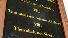 The Ten Commandments on the wall of a church