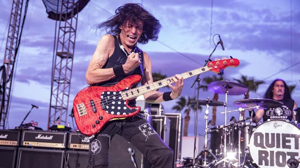 Rudy Sarzo performs live with Quiet Riot