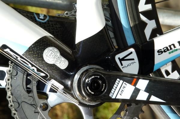 The downtube morphs into a square at the bottom bracket junction - presumably to aid in rigidity.