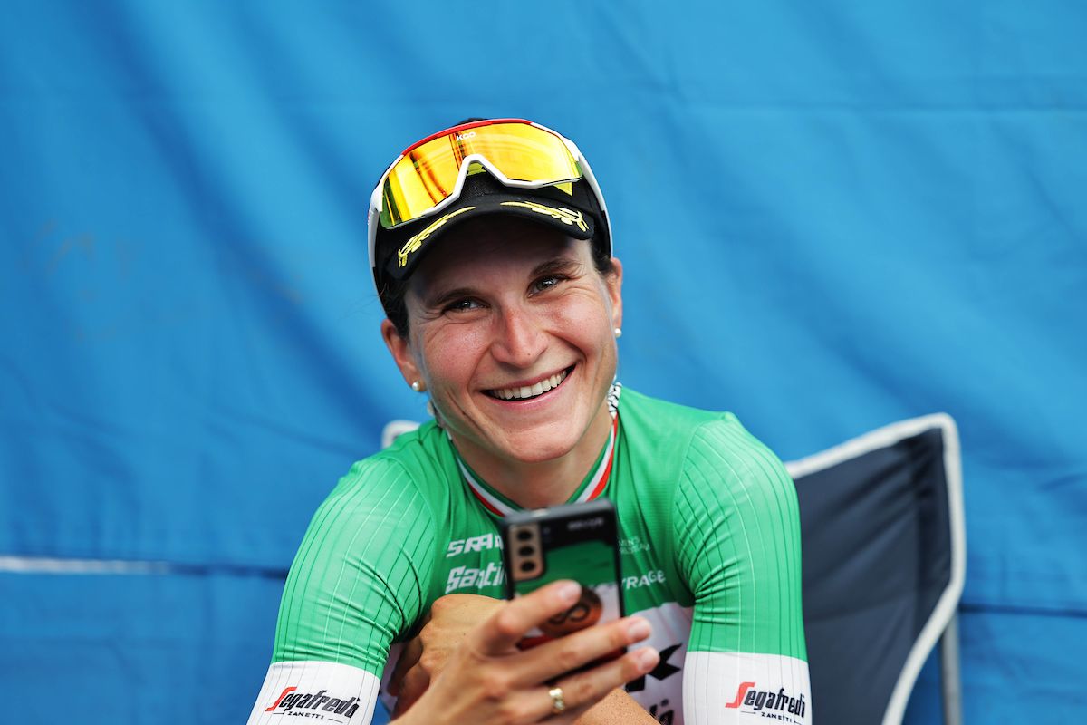 Picture by Alex Whitehead/SWpix.com - 11/06/2022 - Cycling - The Women&acirc;s Tour 2022 - Stage Six - Chipping Norton to Oxford, England - Elisa Longo Borghini of Team Trek Segafredo after her general classification victory