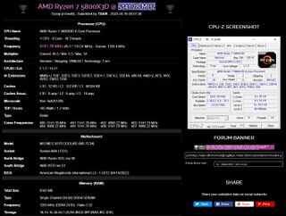 AMD Ryzen 7 5800X3D OC validation