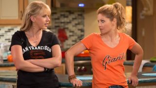 Jodie Sweetin and Candace Cameron Bure on Fuller House.