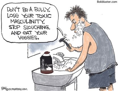 Editorial Cartoon U.S. Gillette Commercial Toxic Masculinity