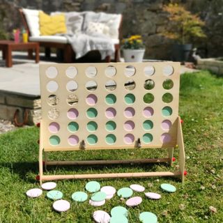 Giant connect four game in garden
