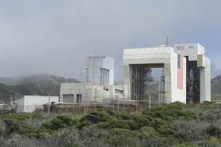 A view of Space Launch Complex 6 at California's Vandenberg Air Force Base ahead of the April 3, 2012 launch of a Delta 4 rocket carrying the NROL-25 spy satellite.