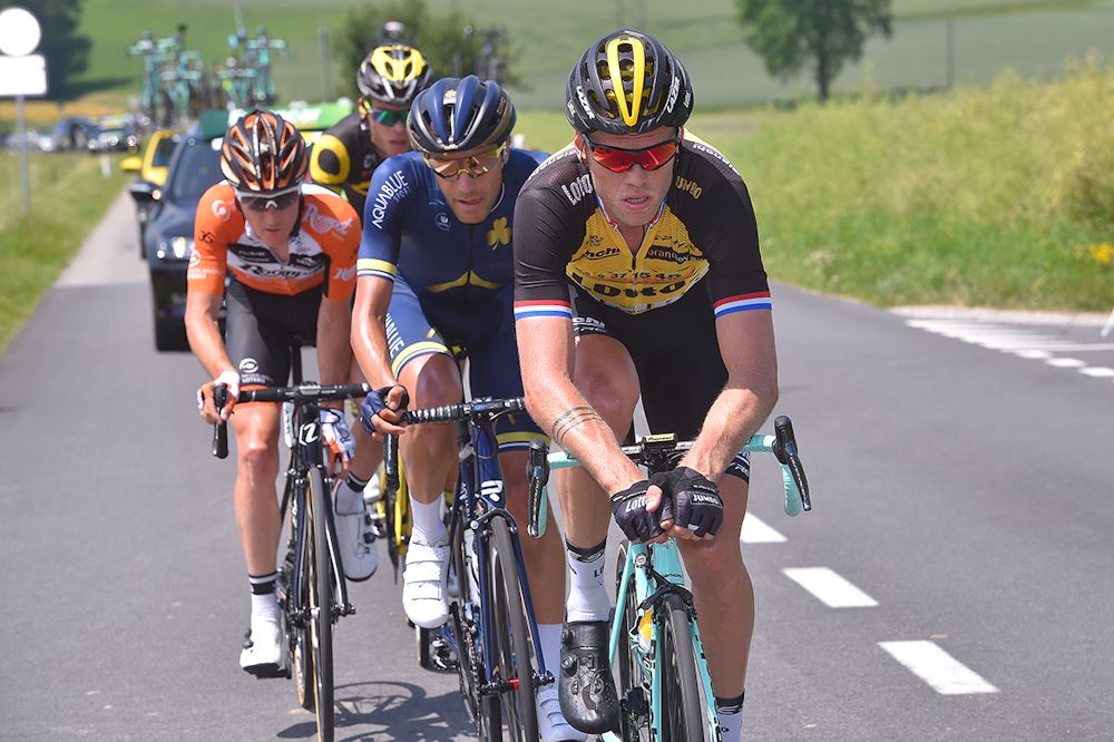Lars Boom leads the breakaway during stage 4 at Tour de Suisse