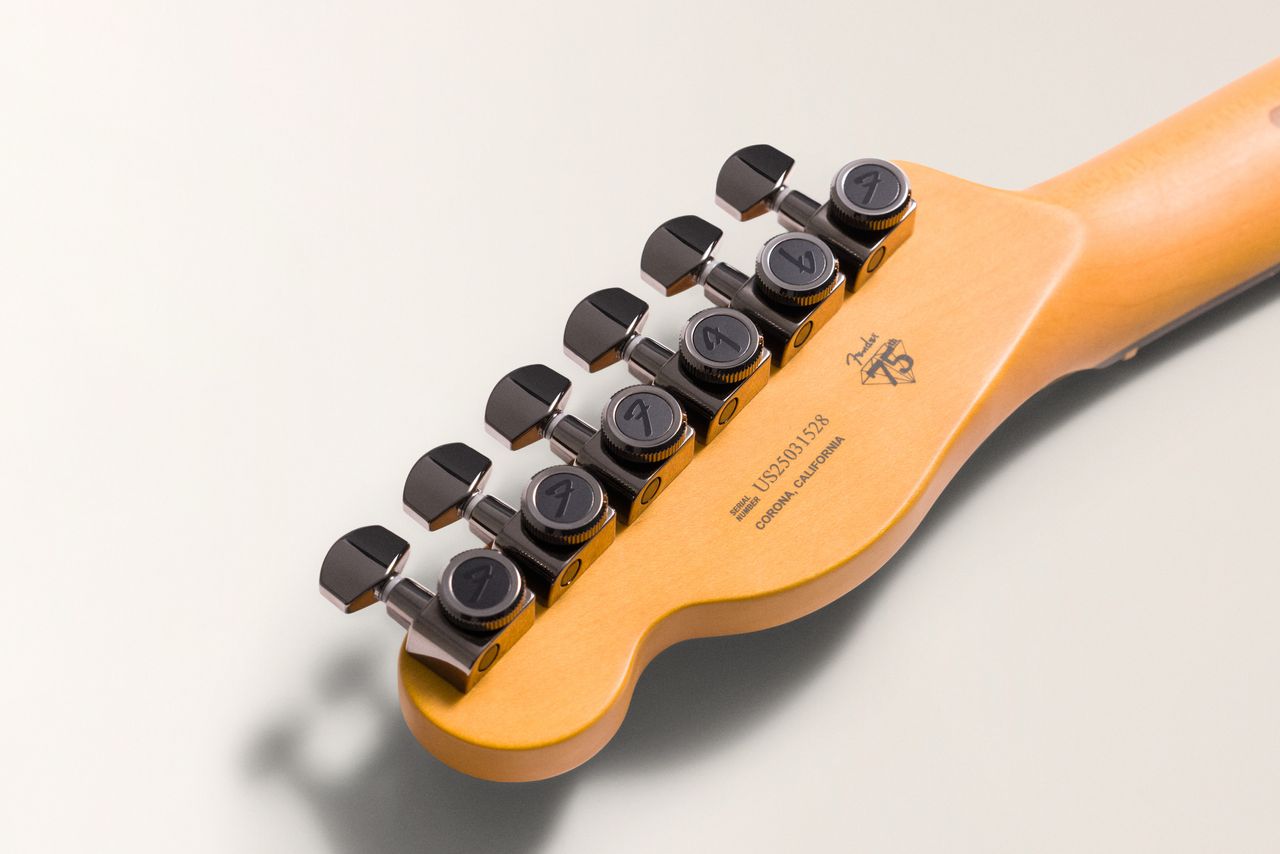 Details of the 75th Anniversary American Ultra II Telecaster in Liquid Gold