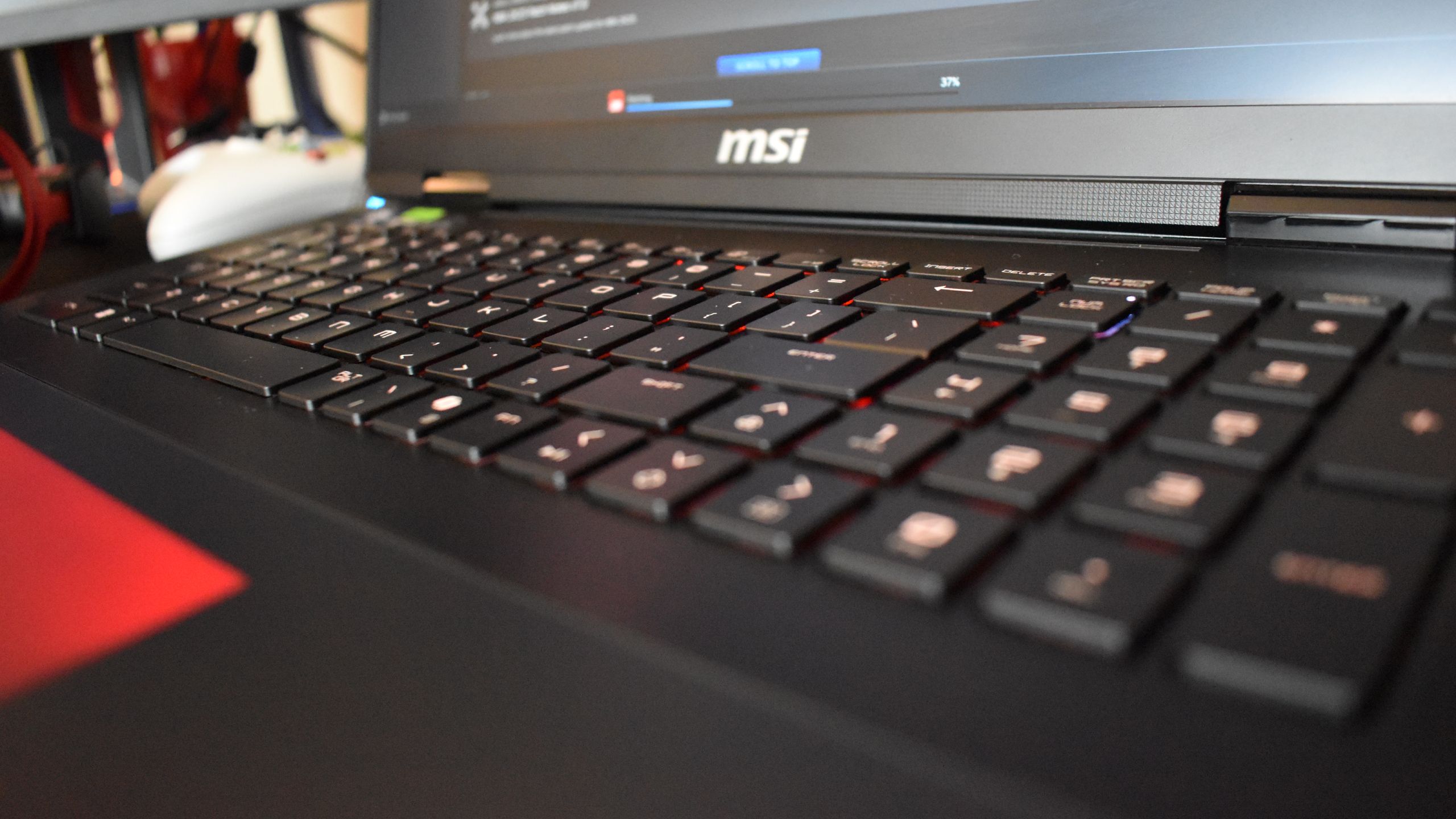 MSI Titan 18 HX AI's keyboard and trackpad