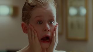Kevin screams at using after shave in Home Alone
