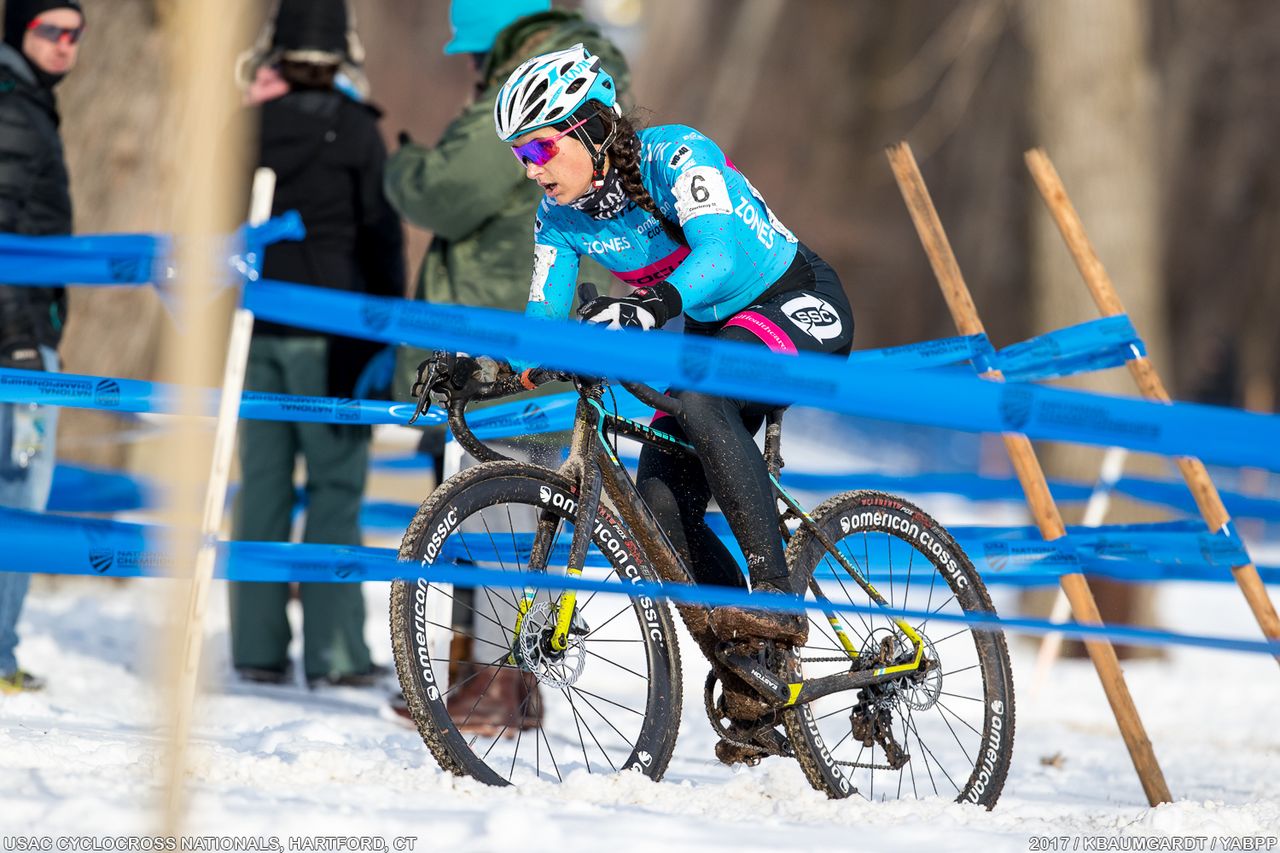 Courtney McFadden holds on for a respectable fifth place.