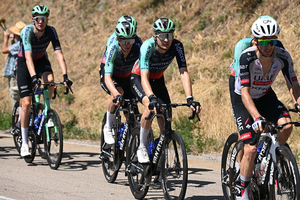 ORCIERES, FRANCE - JULY 23: Paul Seixas of France and Decathlon CMA CGM Team competes during the 113th Tour de France 2026, Stage 18 a 185.2km stage from Voiron to Orcieres-Merlette 1825m / #UCIWT / on July 23, 2026 in Orcieres, France. (Photo by Dario Belingheri/Getty Images)