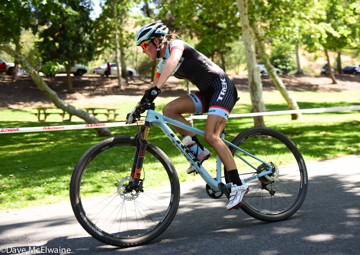 Bec Henderson (Trek Factory Racing) won a prime lap and then found herself with a gap