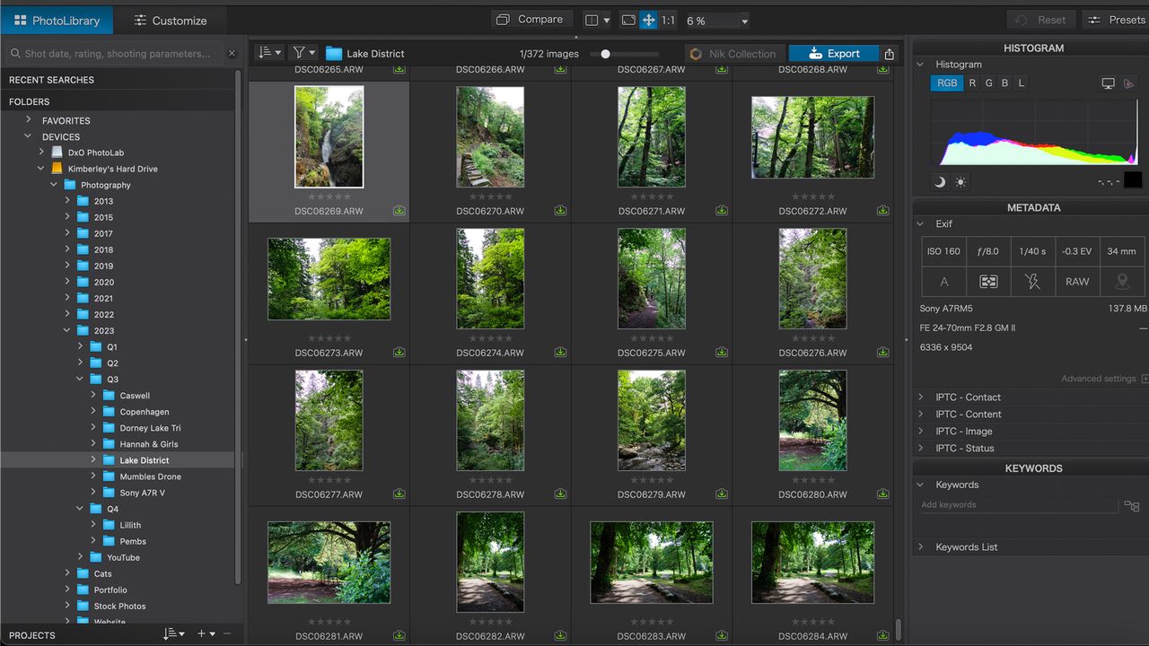 DxO PhotoLab 7 photo library