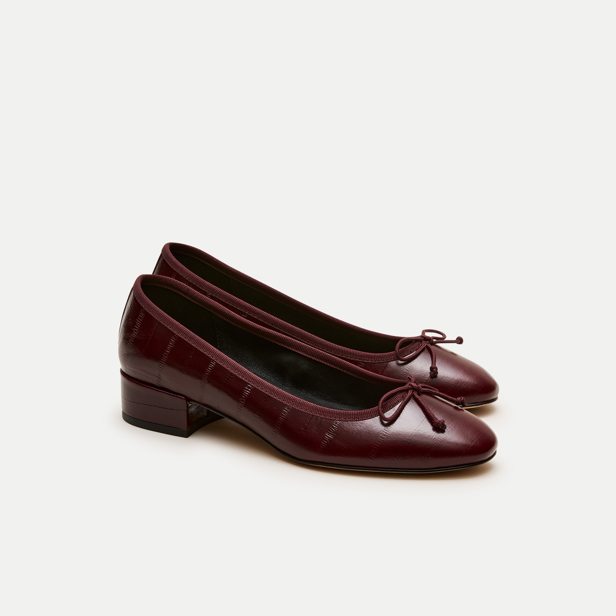 Teagan Ballet Pumps in Eel-Embossed Leather