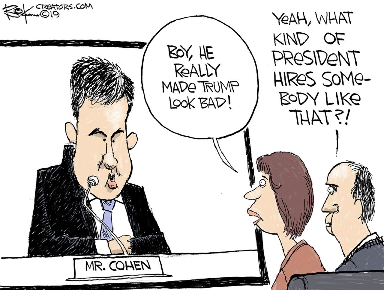 Political cartoon U.S. Trump Michael Cohen testimony&amp;amp;nbsp;