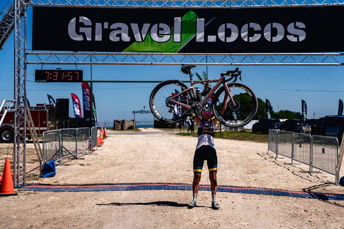 Justine Barrow at the 150 'La Loca' event at the 2024 Gravel Locos
