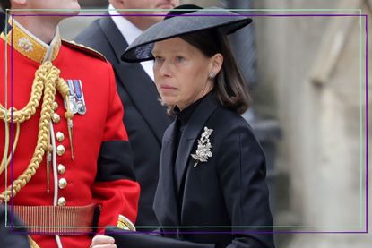 The Queen&#039;s niece Lady Sarah Chatto arrives for the State Funeral for Queen Elizabeth II 