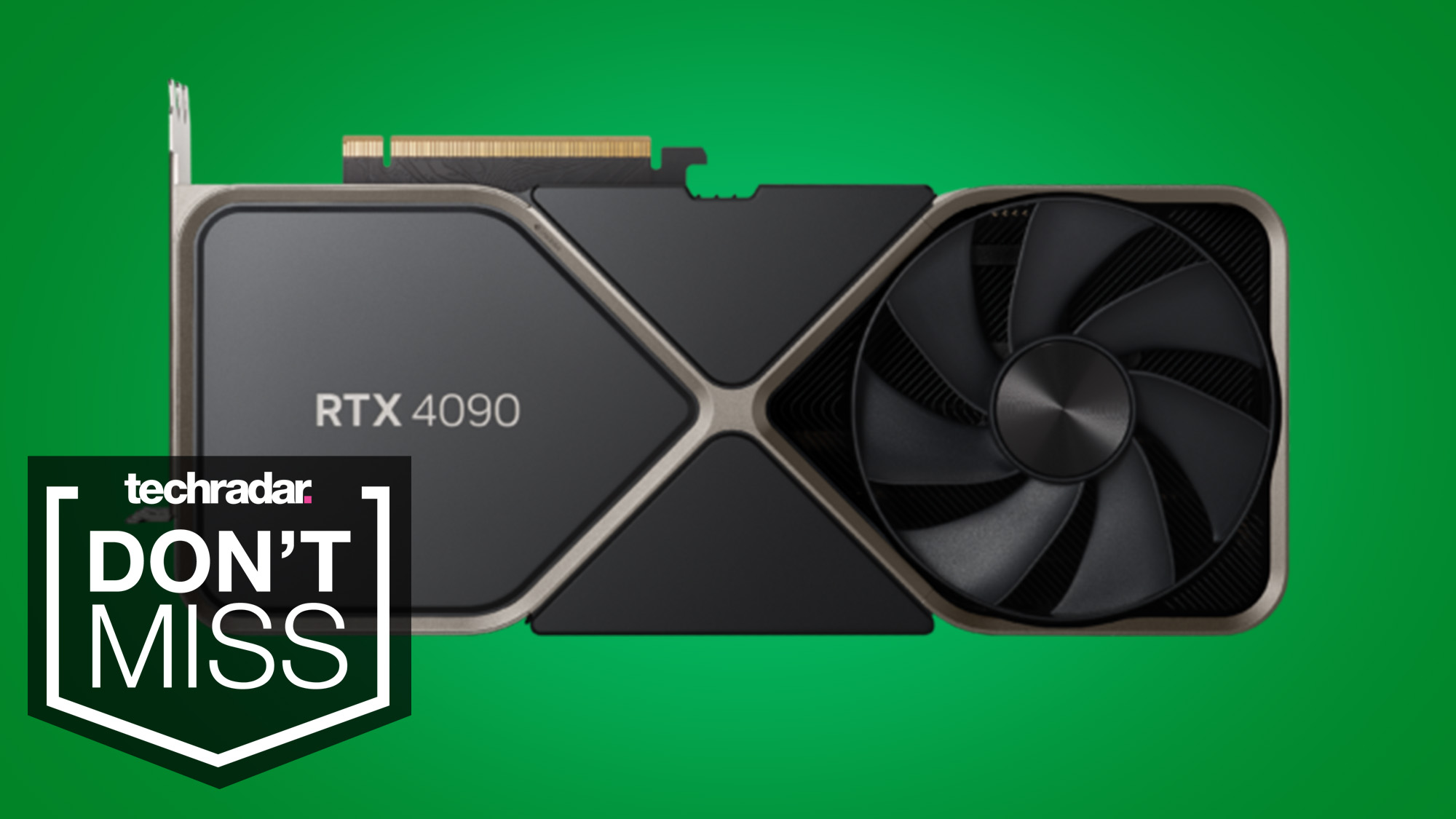 Nvidia RTX 4090 на зелен фон
