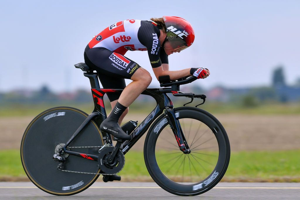 kopecky KOKSIJDE BELGIUM AUGUST 20 Julie Van De Velde of Belgium and Team Lotto Soudal Ladies during the 121st Belgian Road Championship 2020 Womens Elite Individual Time Trial a 284km Individual Time Trial on Koksijde ITT BELCycling BKKoksijde on August 20 2020 in Koksijde Belgium Photo by Luc ClaessenGetty Images