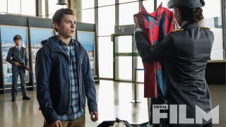 Peter Parker gets stopped at security in Spider-Man: Far from Home