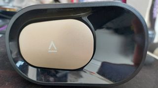 A close up of the Creative Stage Pro sound bar.