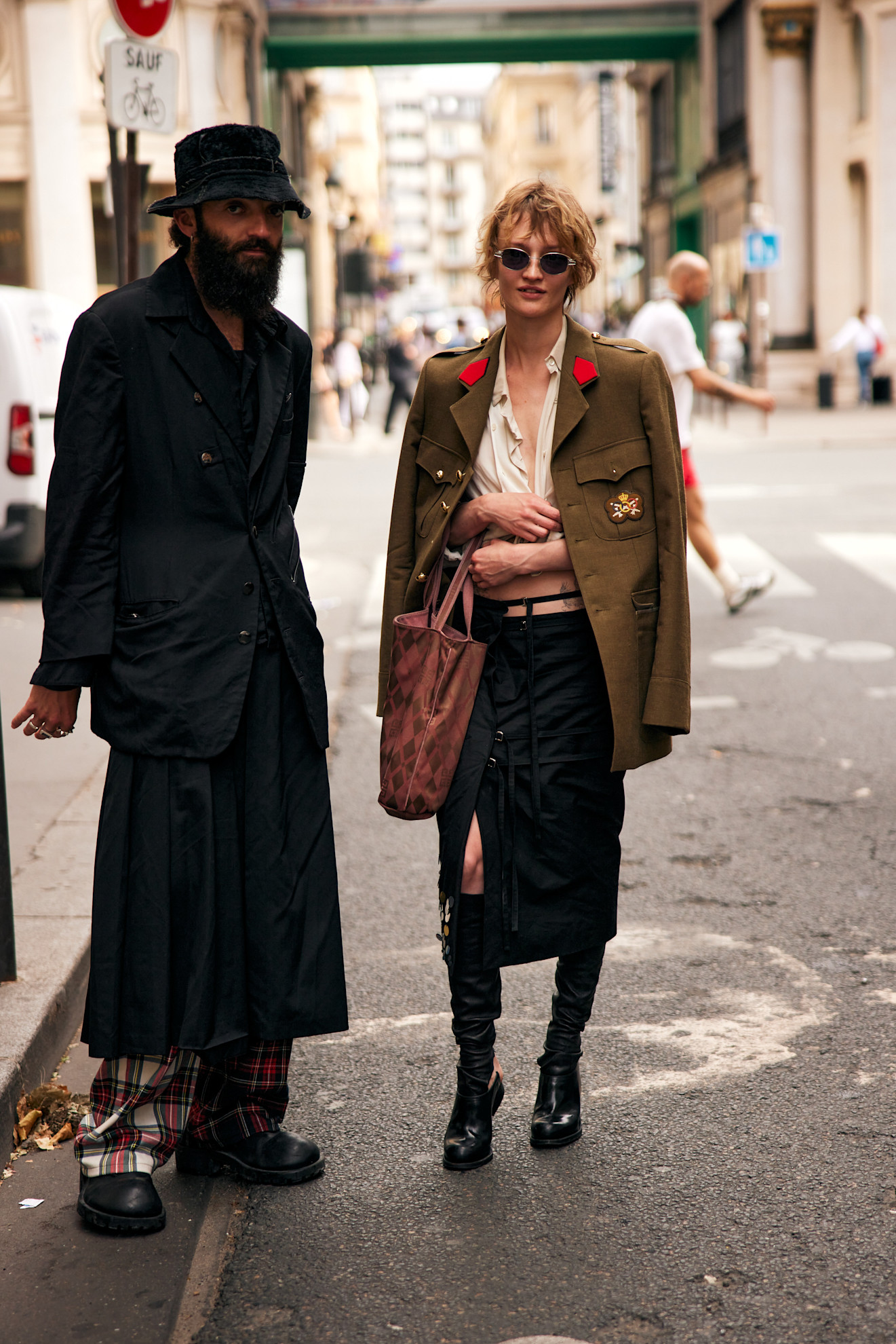 outfits of knee high boots and midi skirts