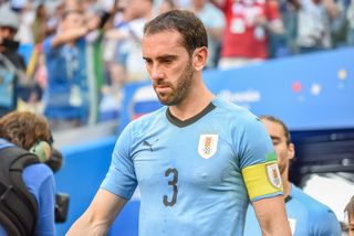 Uruguay captain Diego Godin at the 2018 World Cup