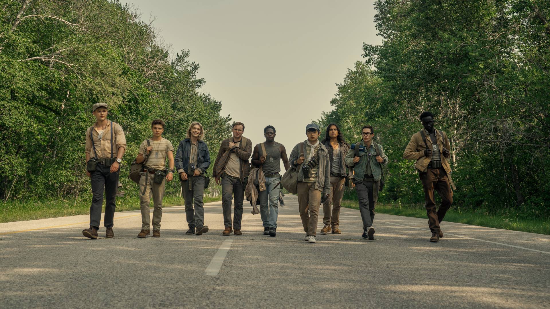 Cooper Hoffman, David Jonsson, Ben Wang and more in The Long Walk
