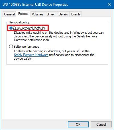 How to manage disk write caching for external storage on Windows 10 ...